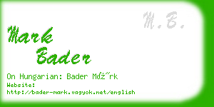 mark bader business card